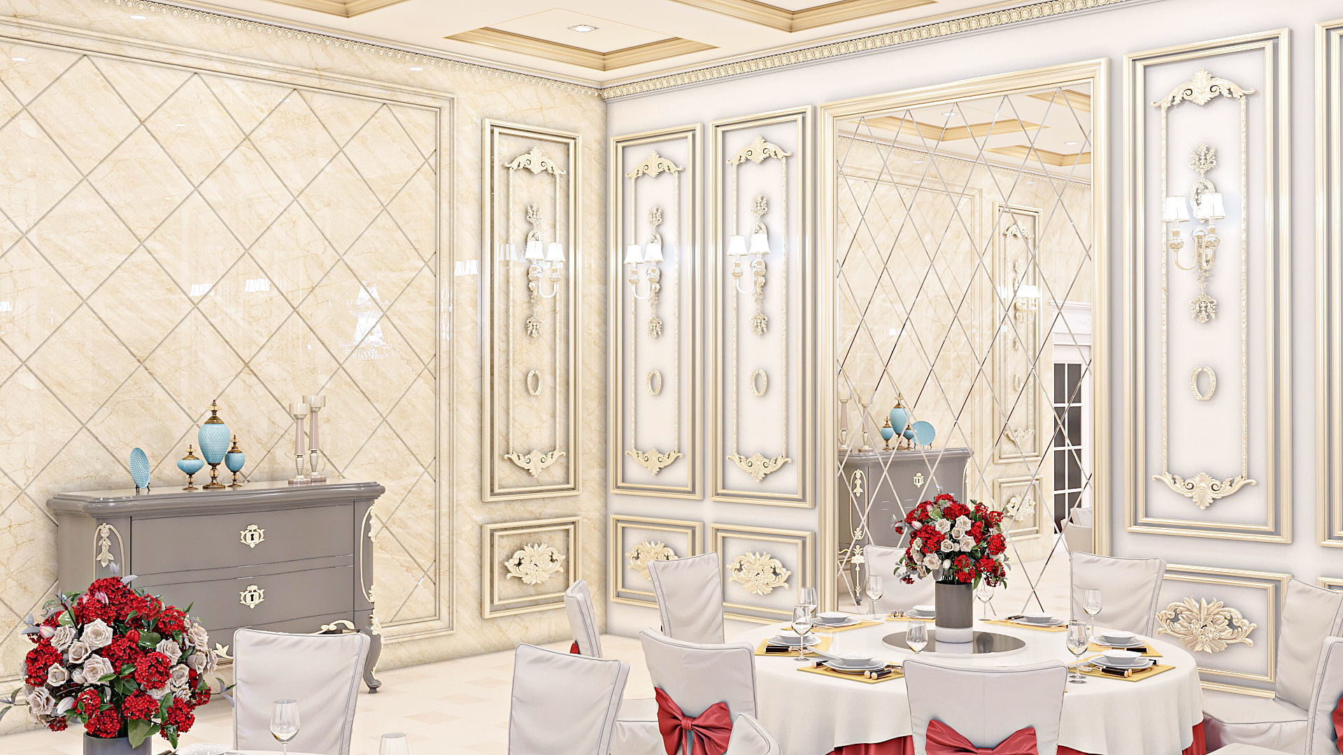 Classic Wedding Hall 3D model_28