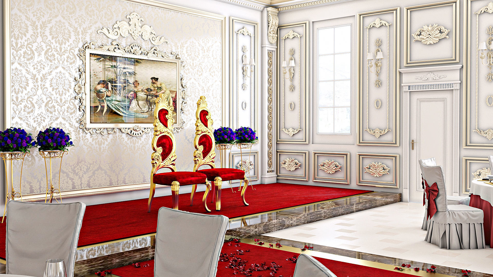 Classic Wedding Hall 3D model_15