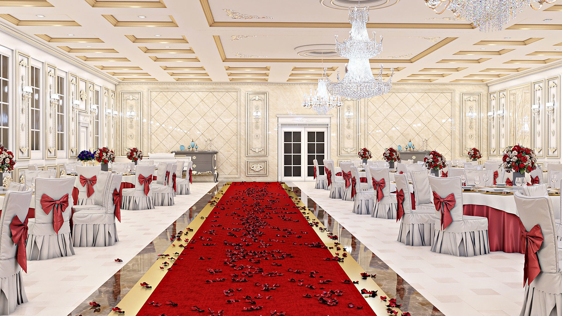 Classic Wedding Hall 3D model_19