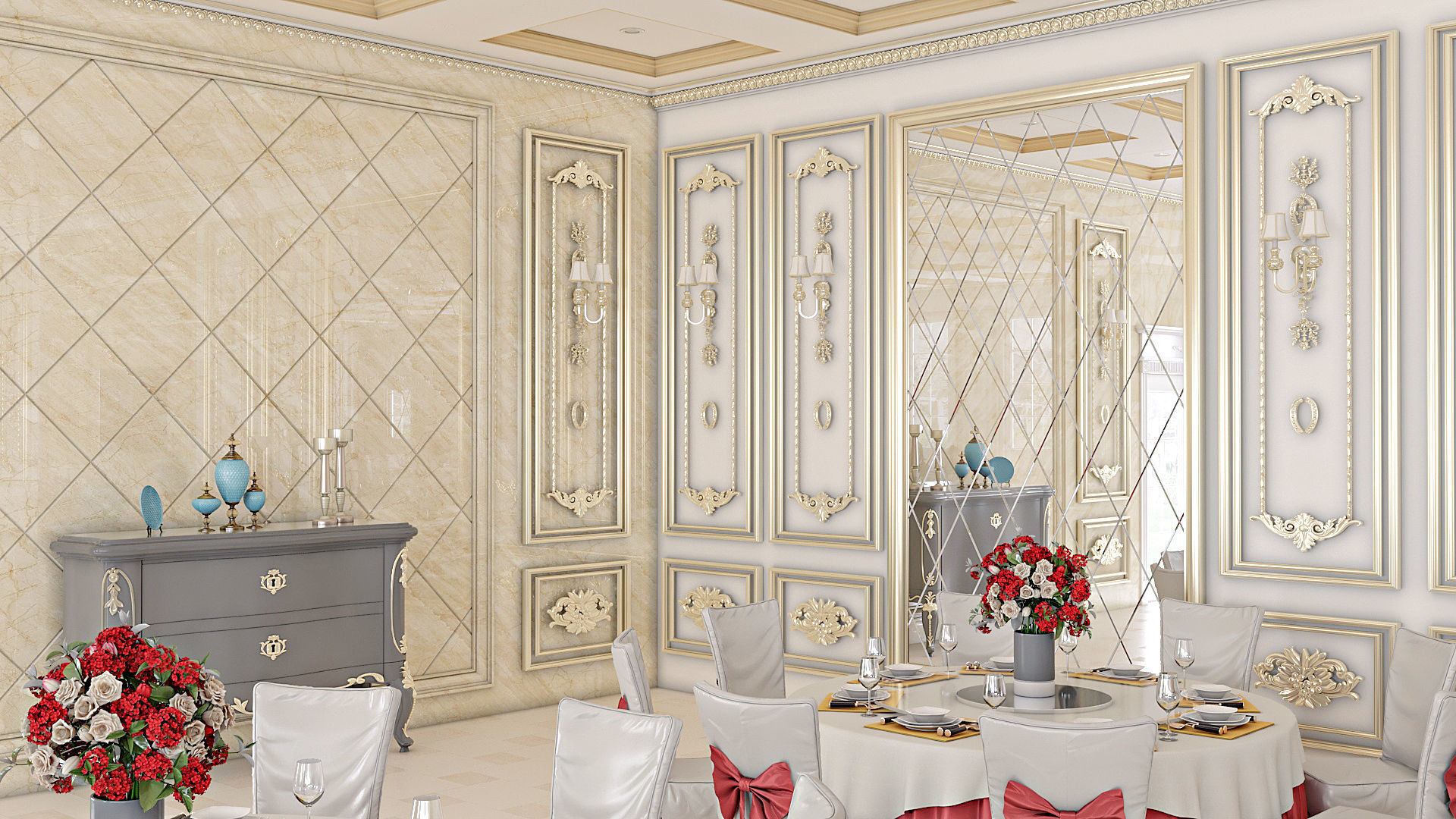 Classic Wedding Hall 3D model_12