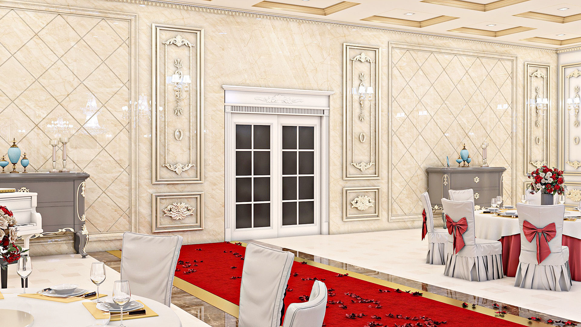 Classic Wedding Hall 3D model_20