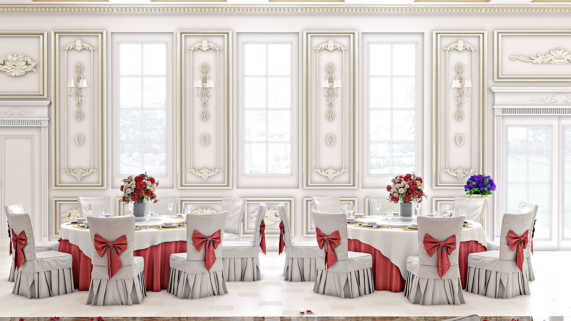 Classic Wedding Hall 3D model_6