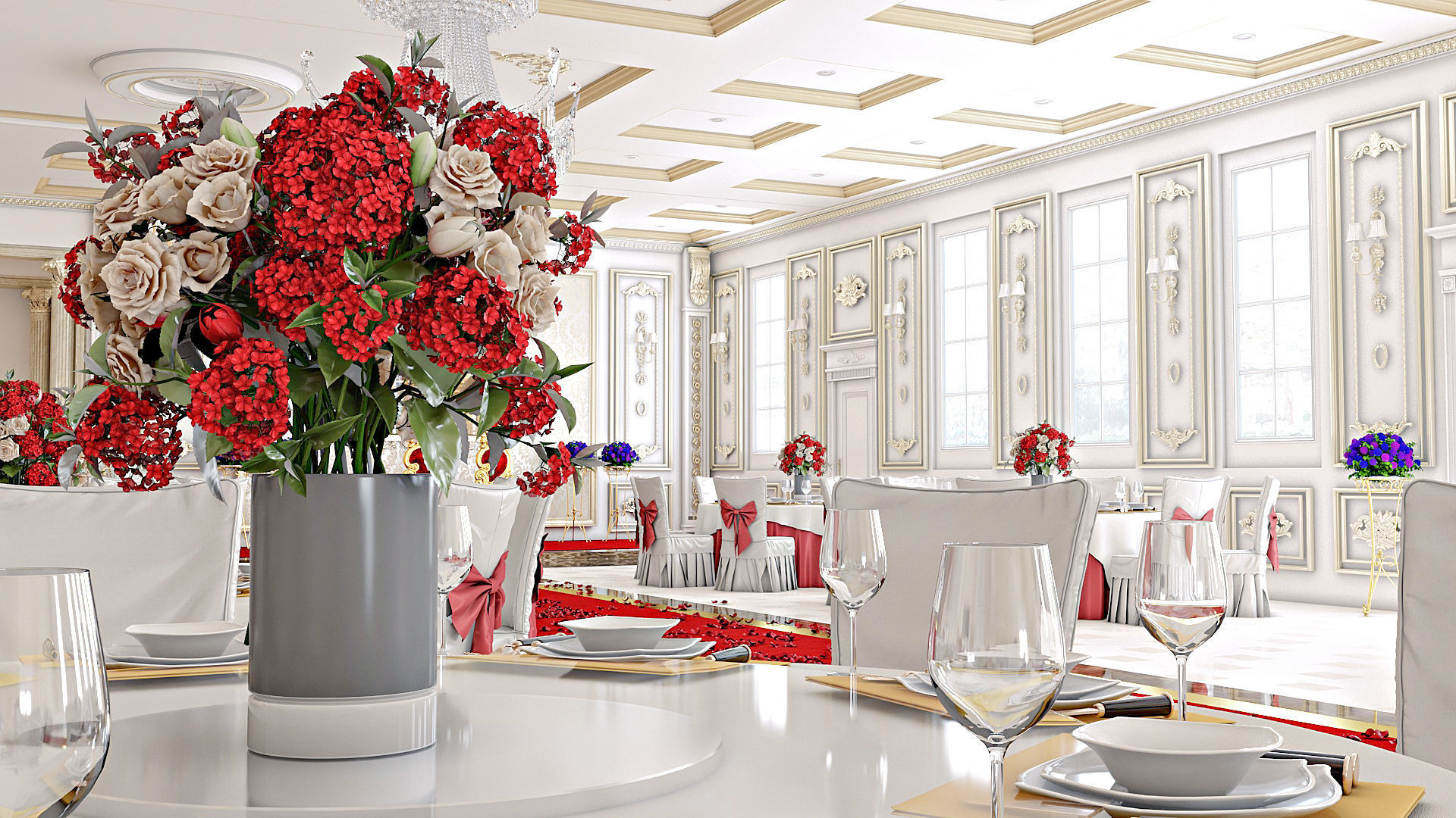 Classic Wedding Hall 3D model_4