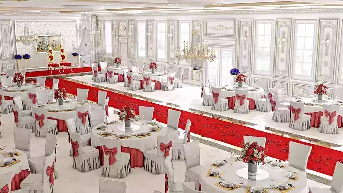 Classic Wedding Hall 3D model