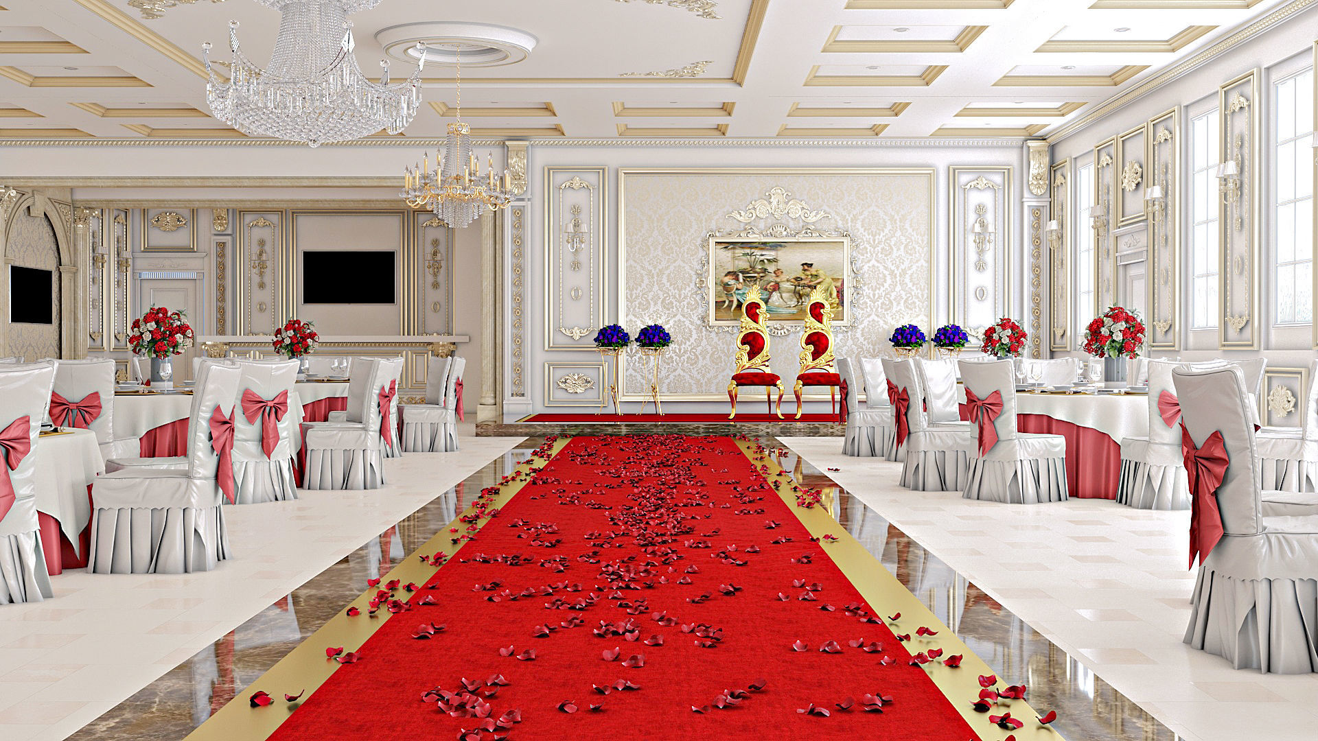 Classic Wedding Hall 3D model_1