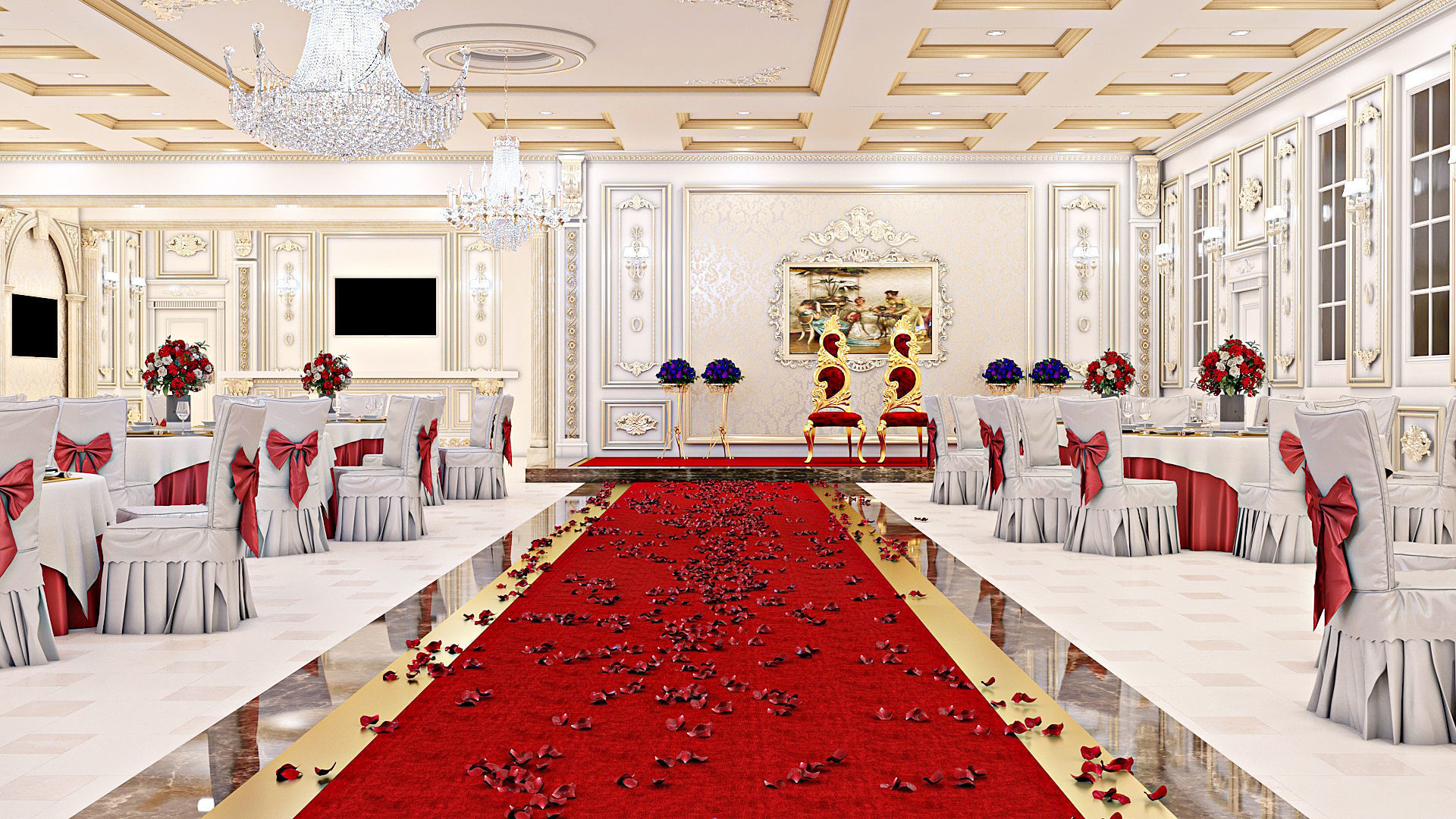 Classic Wedding Hall 3D model_18