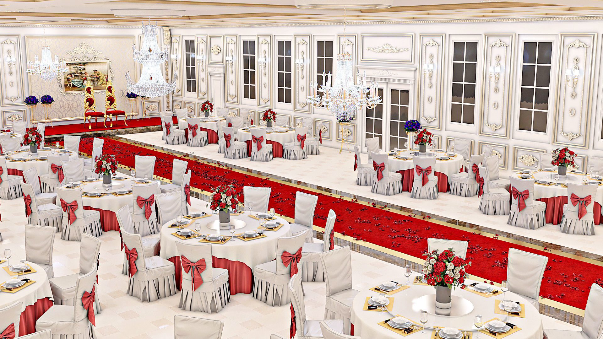 Classic Wedding Hall 3D model_16