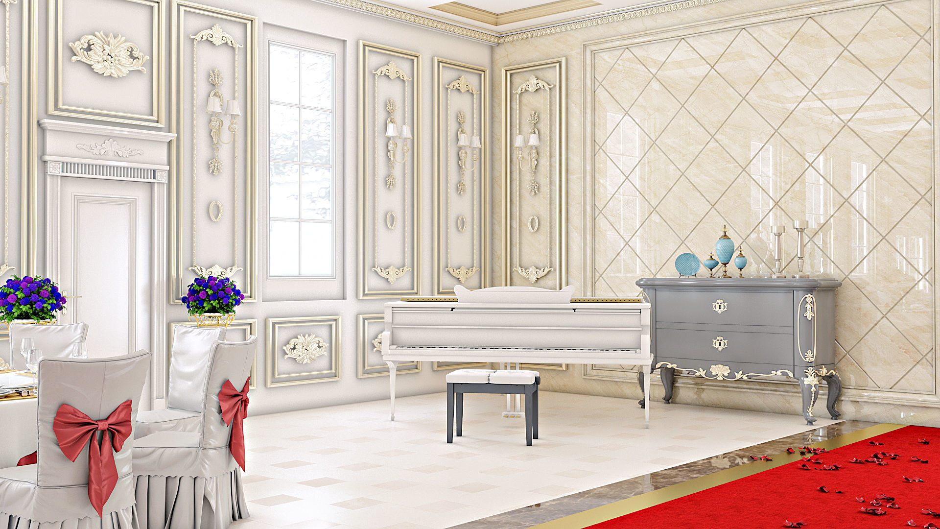 Classic Wedding Hall 3D model_11