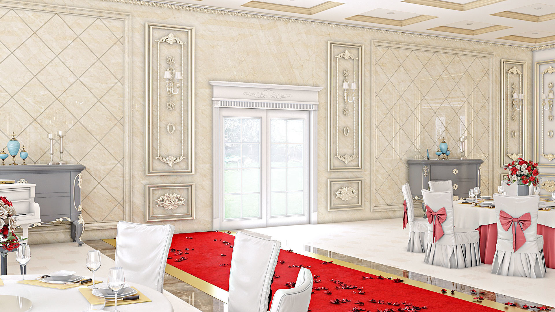 Classic Wedding Hall 3D model_3