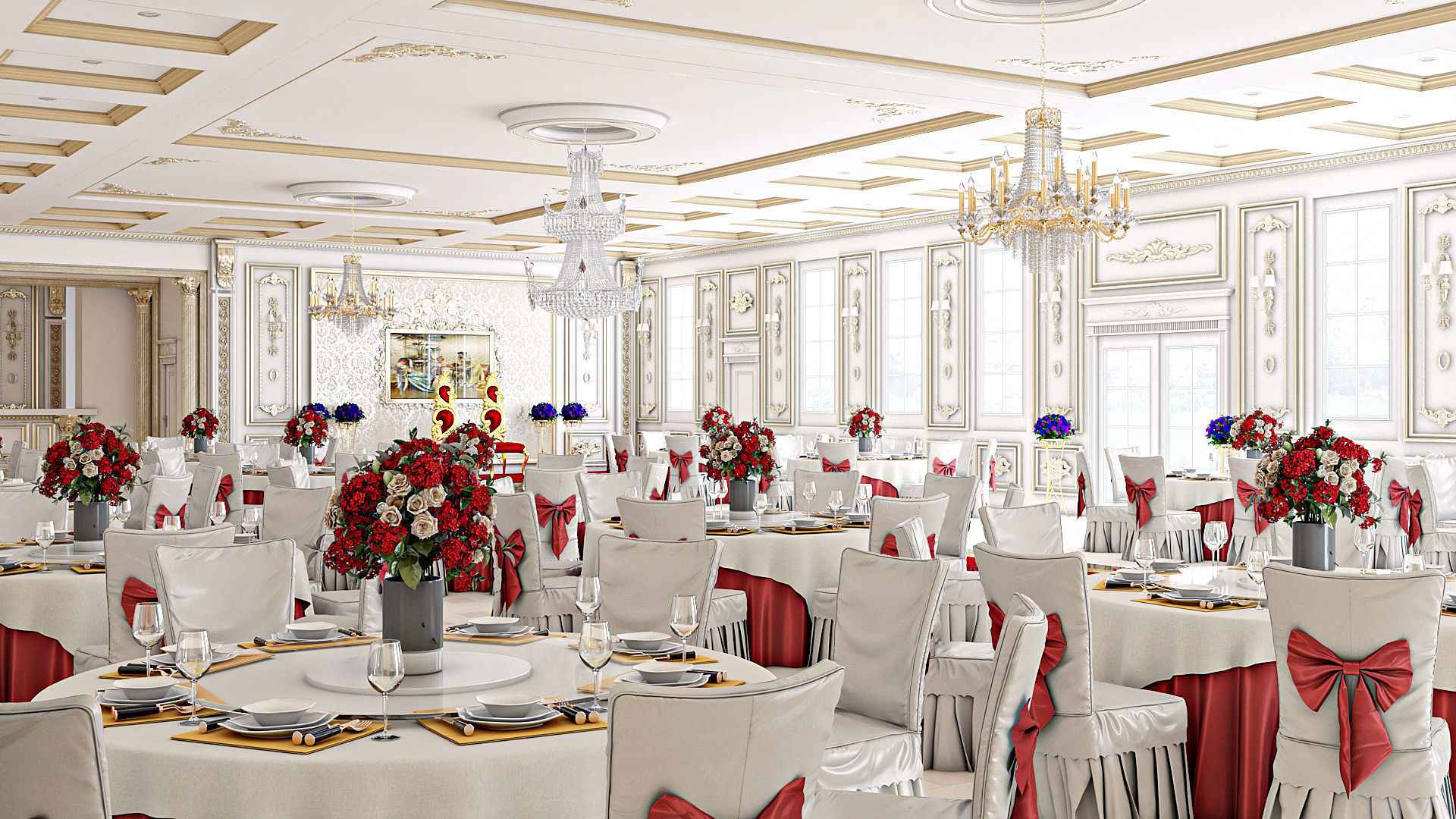 Classic Wedding Hall 3D model_13