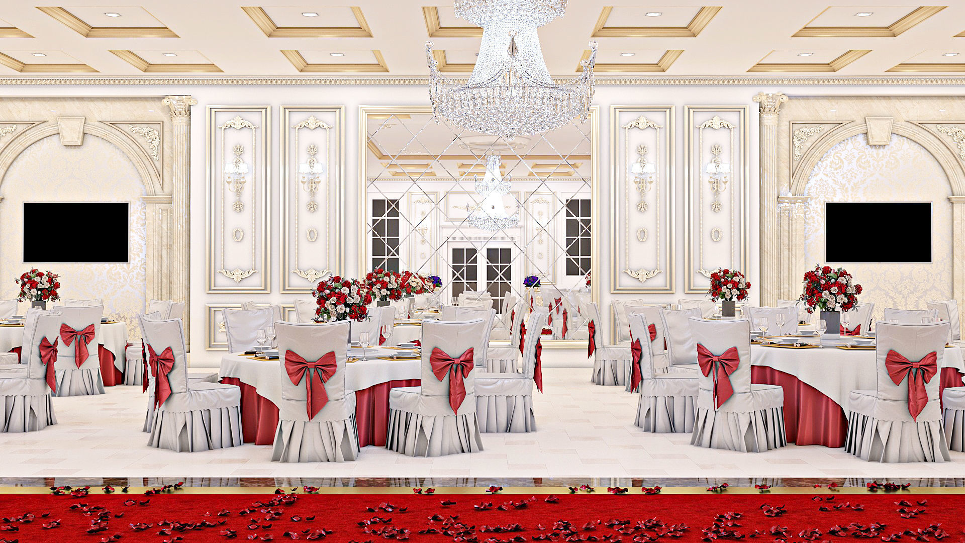 Classic Wedding Hall 3D model_24