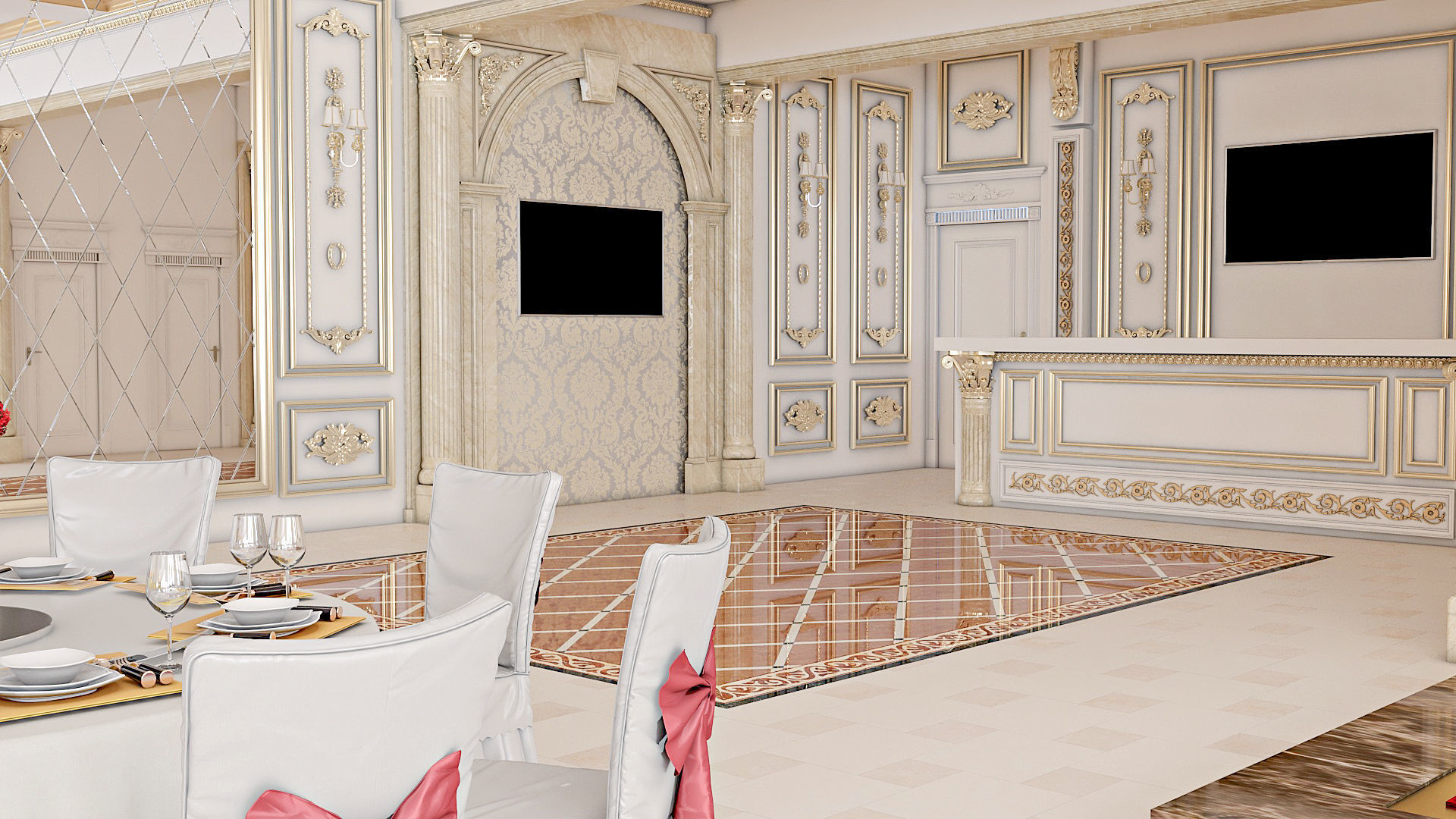 Classic Wedding Hall 3D model_14