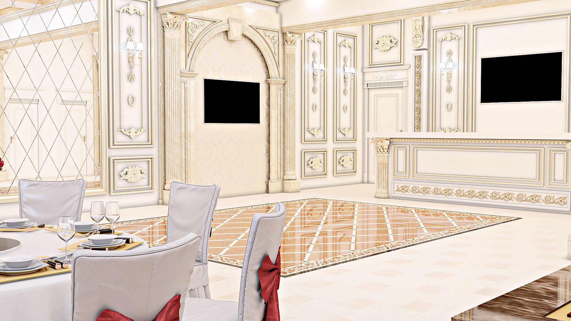 Classic Wedding Hall 3D model_30