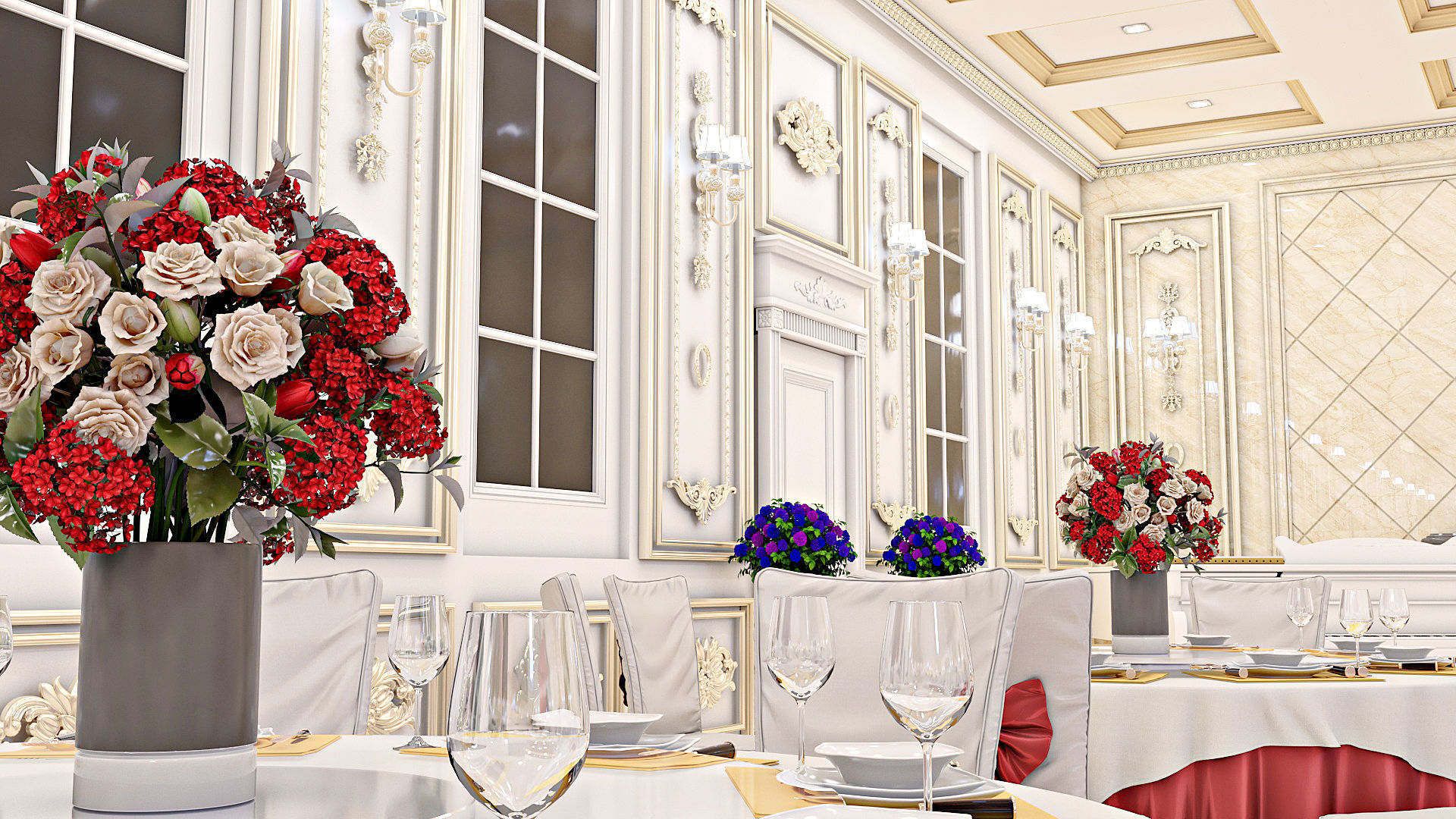 Classic Wedding Hall 3D model_22