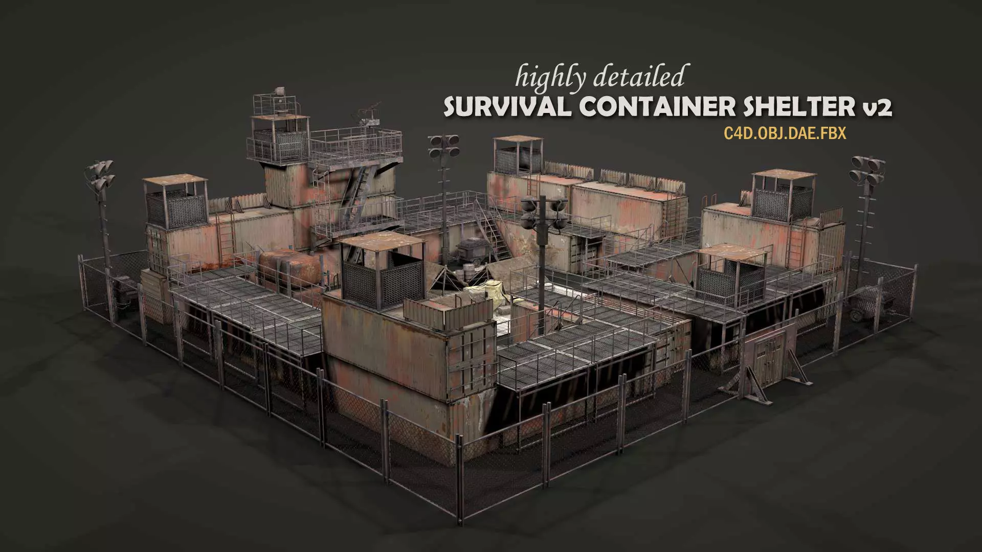 Survival Container Shelter v2 3D model_0