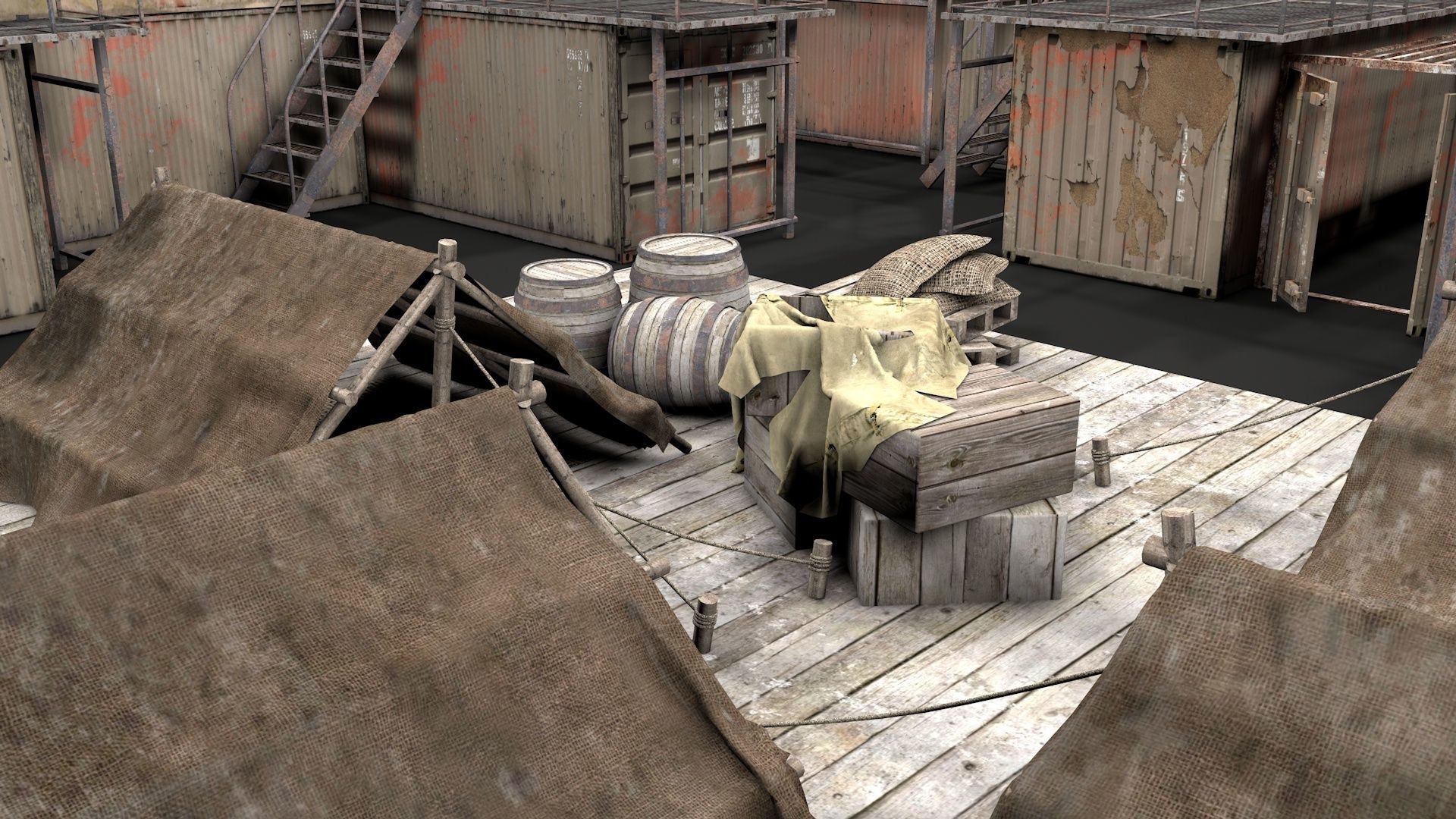 Survival Container Shelter v2 3D model_14