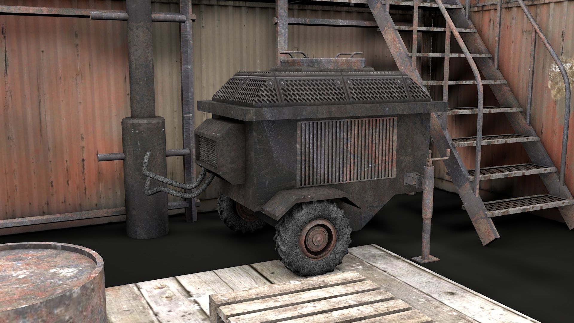Survival Container Shelter v2 3D model_13