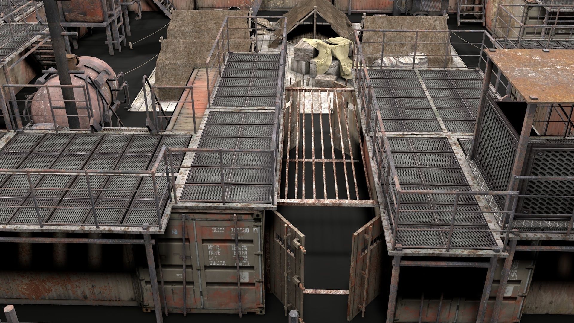 Survival Container Shelter v2 3D model_5