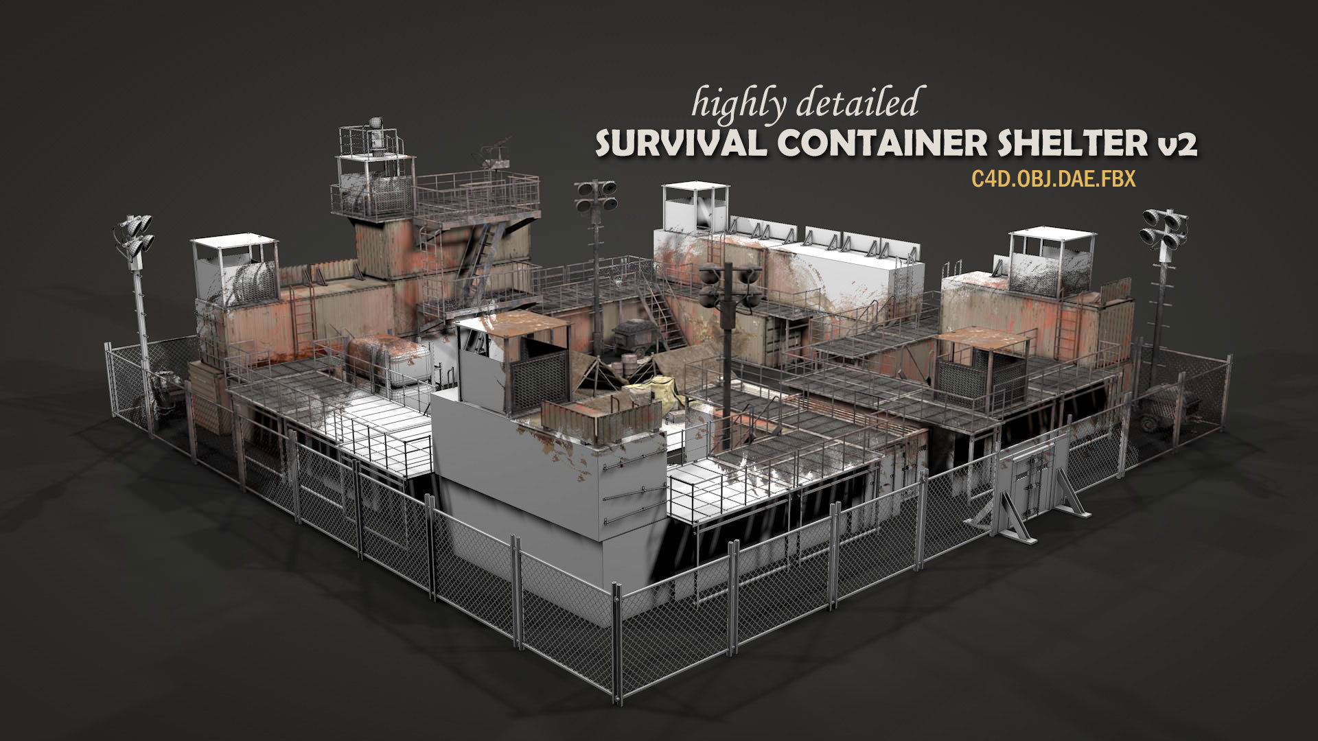 Survival Container Shelter v2 3D model_1
