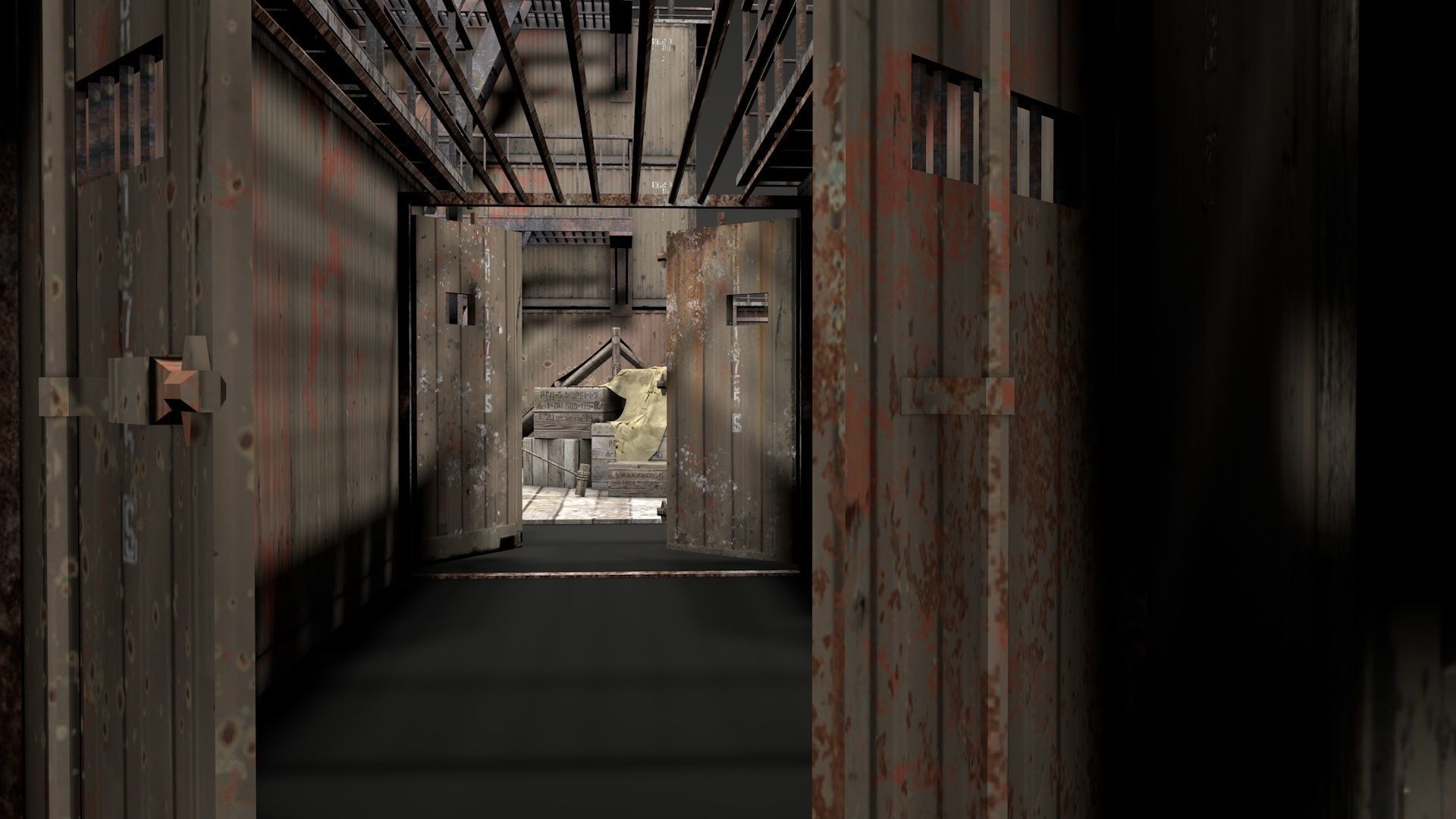 Survival Container Shelter v2 3D model_4