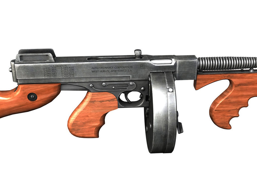 Thompson Model 1928 Submachine Gun 3D model_10