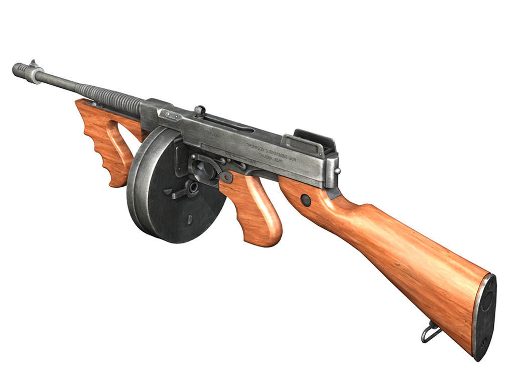 Thompson Model 1928 Submachine Gun 3D model_3