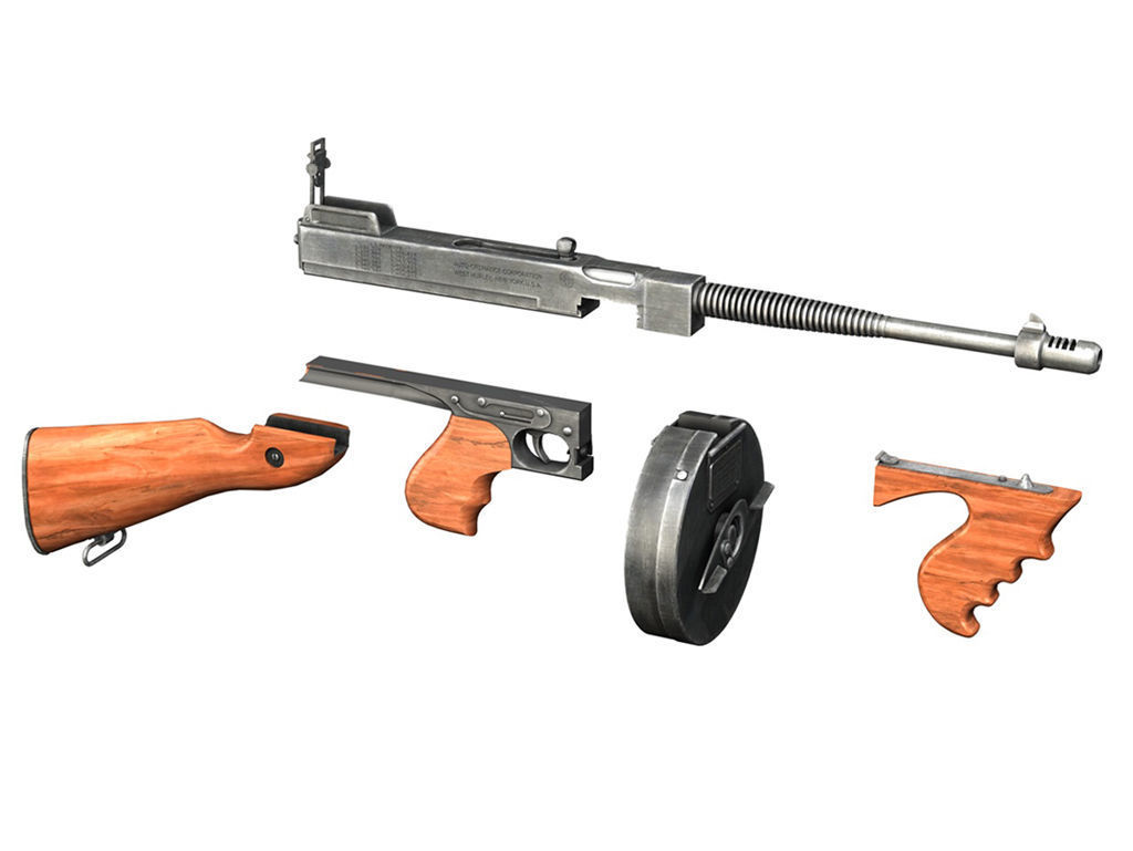 Thompson Model 1928 Submachine Gun 3D model_11