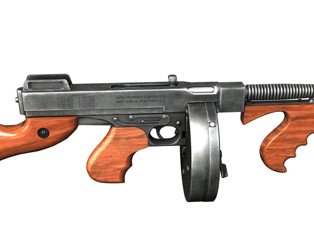 Thompson Model 1928 Submachine Gun 3D model_9