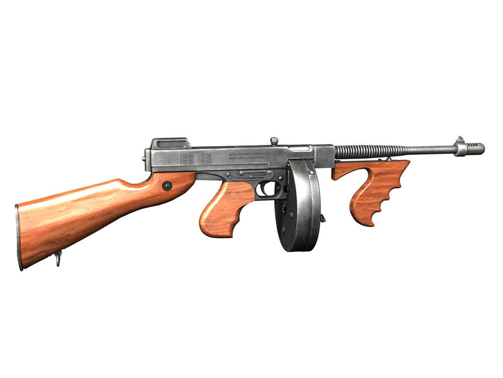 Thompson Model 1928 Submachine Gun 3D model_5