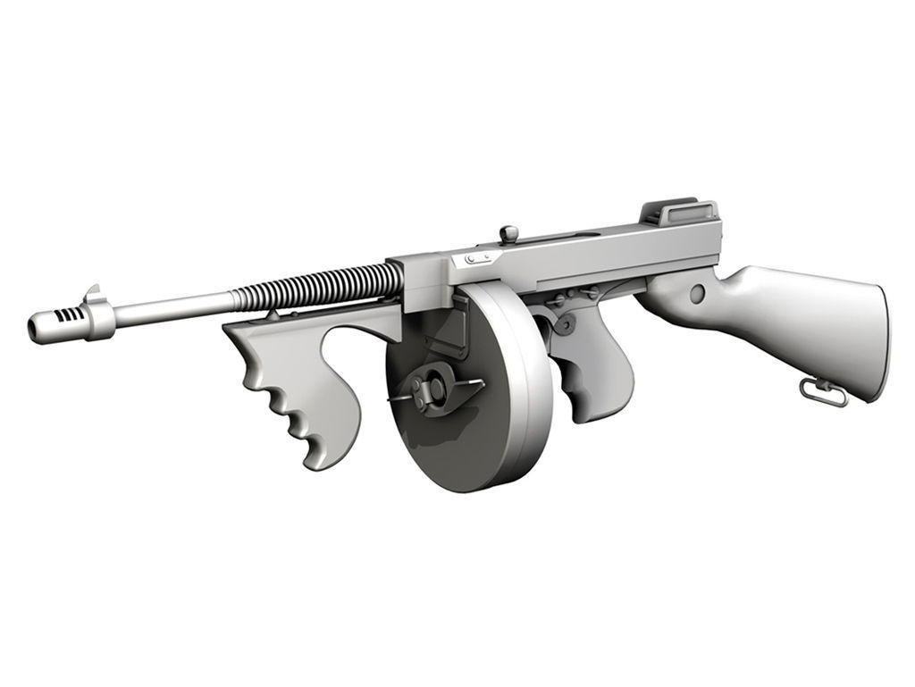 Thompson Model 1928 Submachine Gun 3D model_12