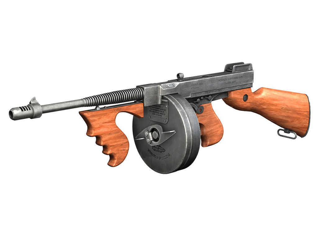 Thompson Model 1928 Submachine Gun 3D model_2