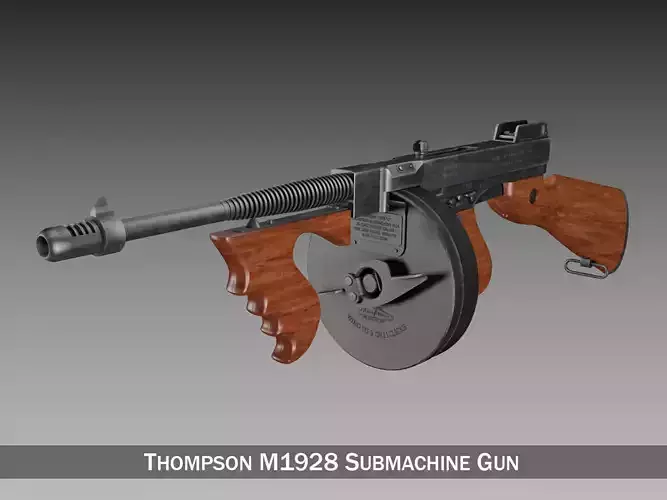 Thompson Model 1928 Submachine Gun 3D model