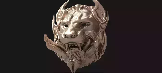 Samurai lion mask 2  3D model