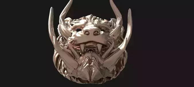 Samurai lion mask 4  3D model