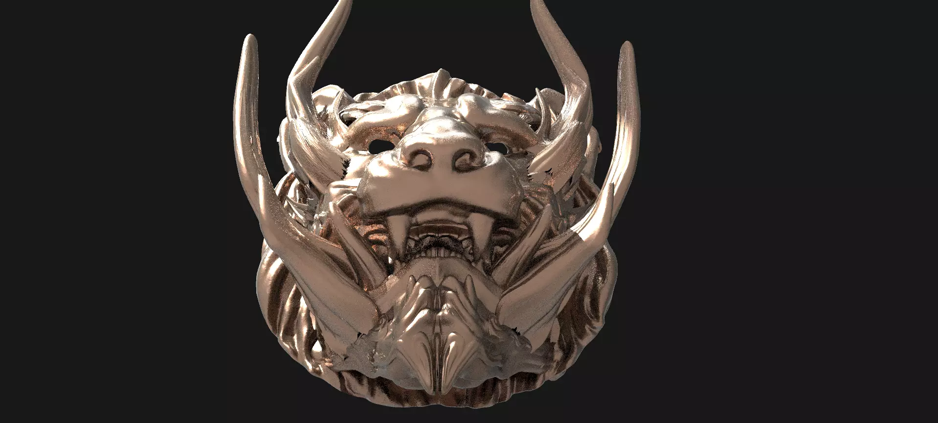 Samurai lion mask 4  3D model_0