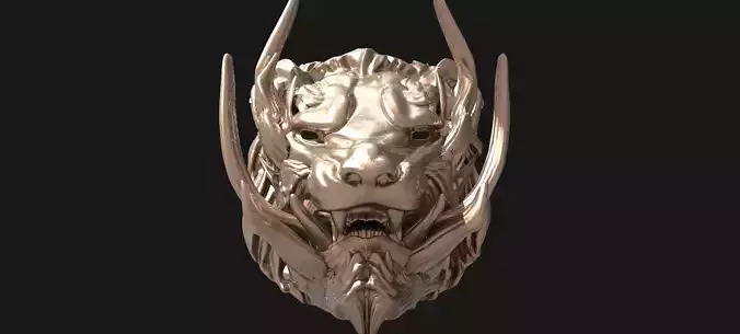 Samurai lion mask 5 3D model