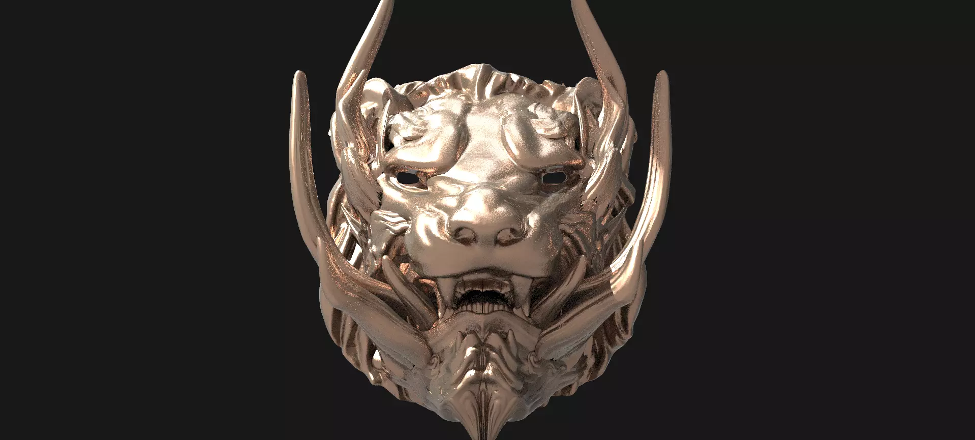 Samurai lion mask 5 3D model_0