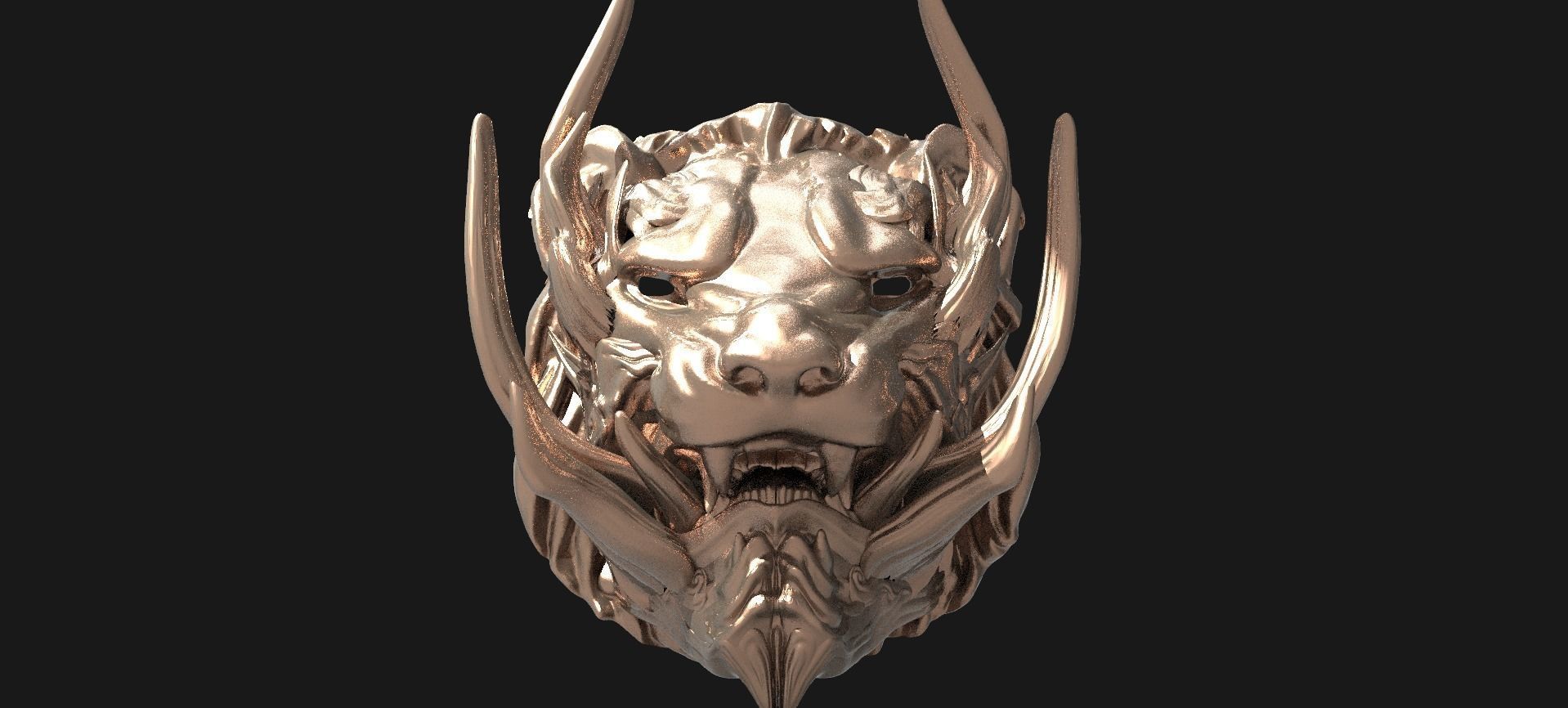 Samurai lion mask 5 3D model_1