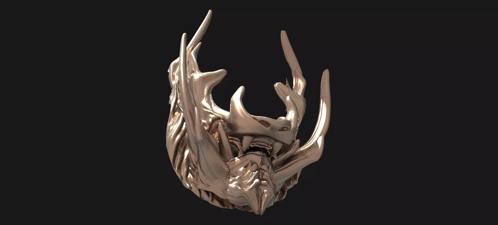 Horned lion mask 2 3D model