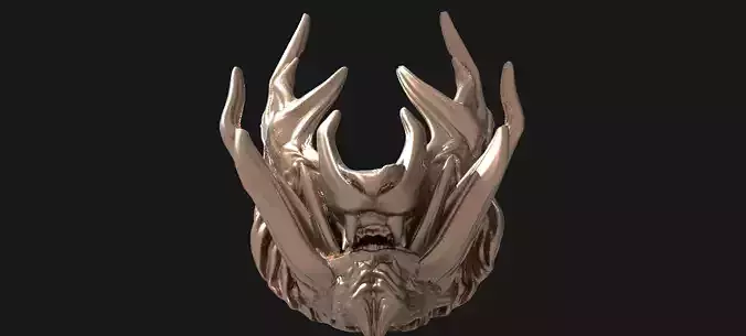 Horned lion mask 3 3D model