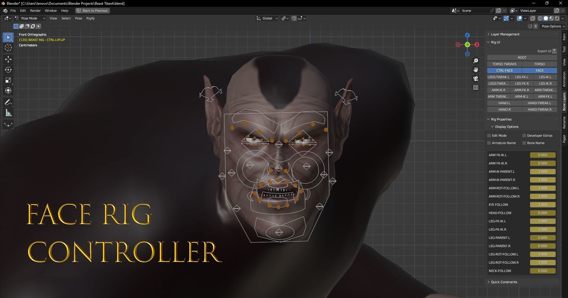 Beast Titan 3d Rigged Model Low-poly 3D model_5