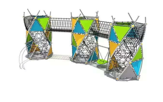 Big scale children combination climbing net playground equipment 3D model