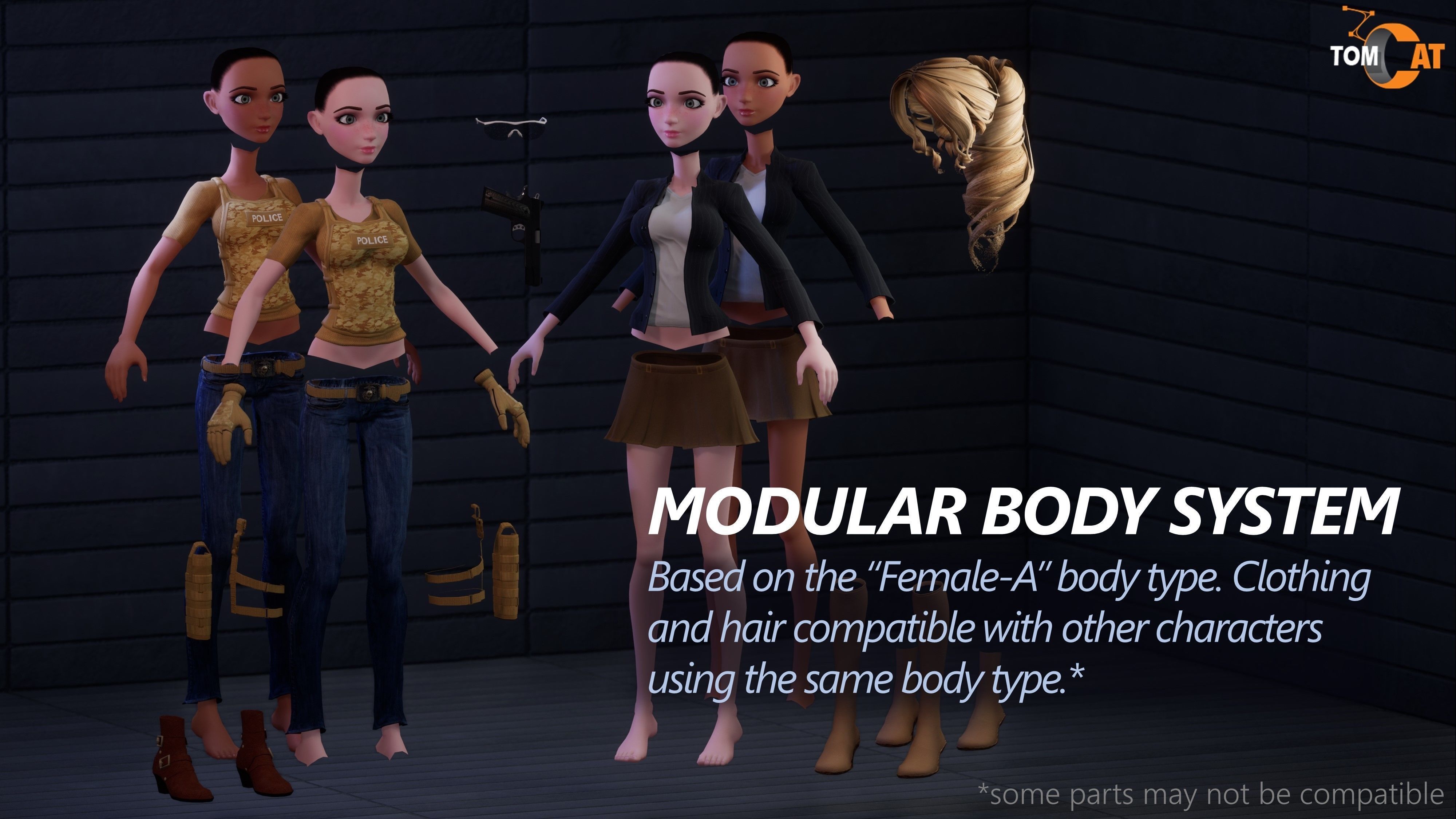 SGT SARA MODULAR DETECTIVE FOR UNREAL ENGINE Low-poly 3D model_5