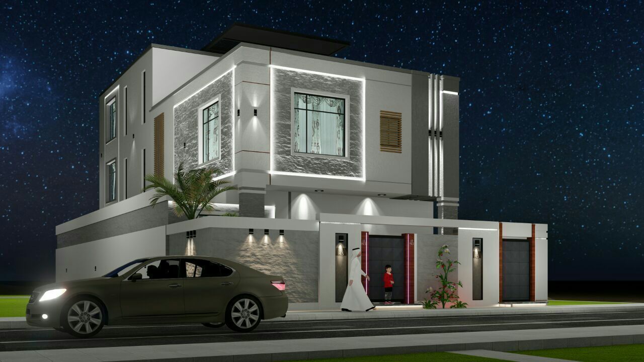 Filla modern house in abu dhabi 3D model_2