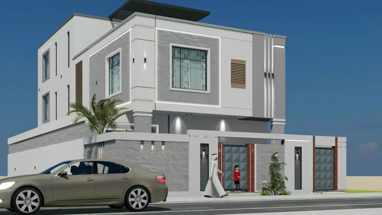 Filla modern house in abu dhabi 3D model_0