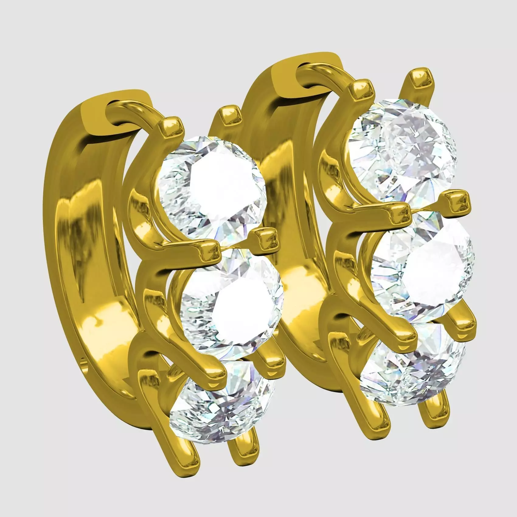 3 Diamond U Gellery Earring 3D print model