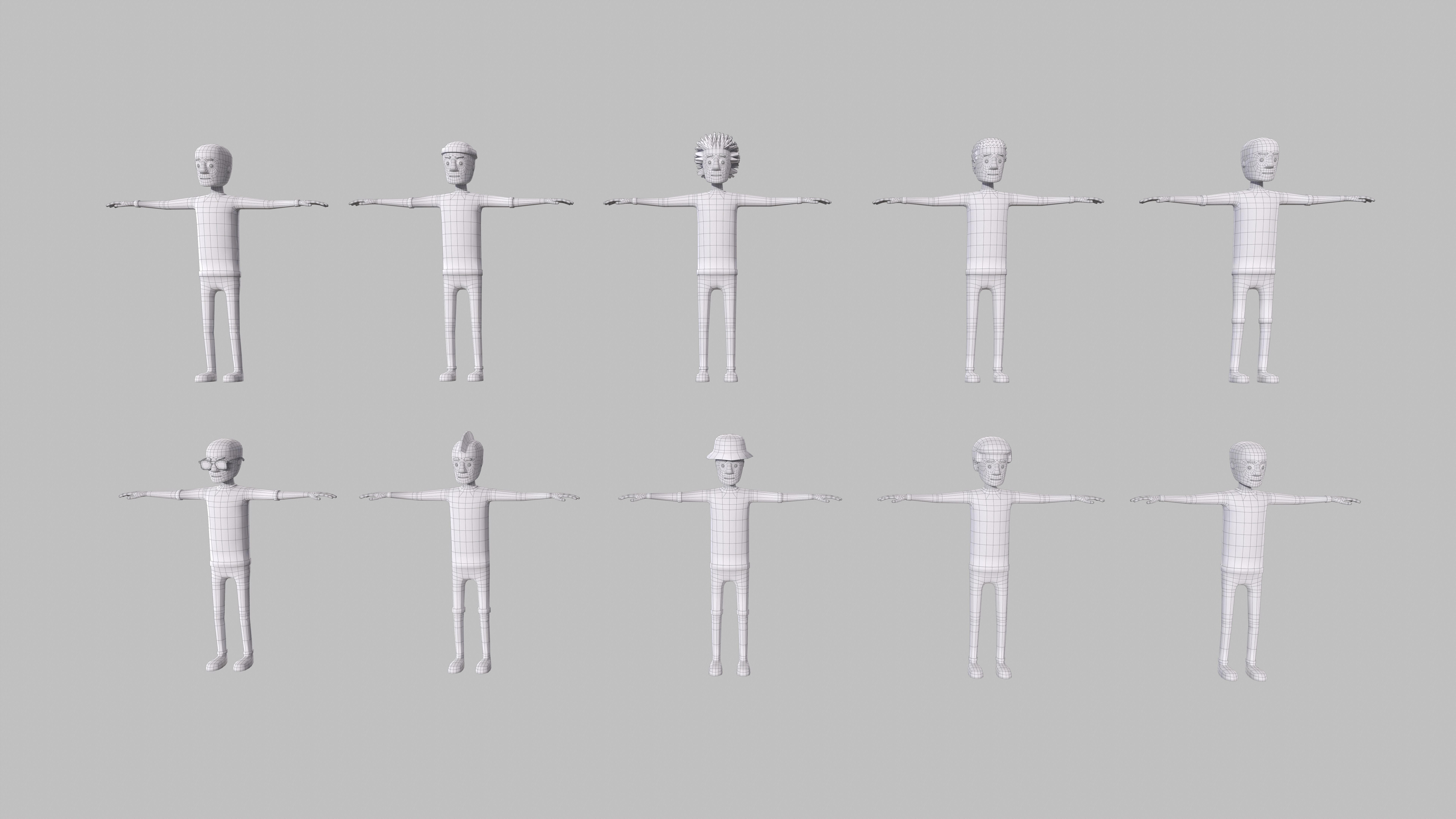 Low poly Hyper casual Male Characters Pack 1  Low-poly 3D model_5
