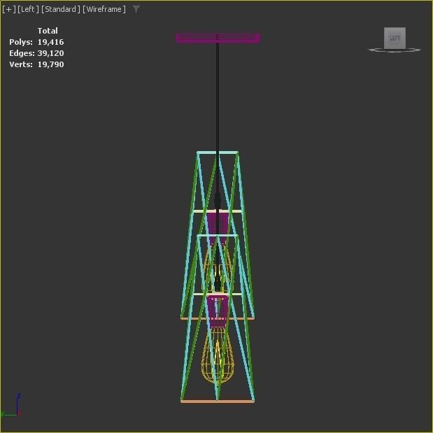Pack of lamps with vintage bulb Low-poly 3D model_22