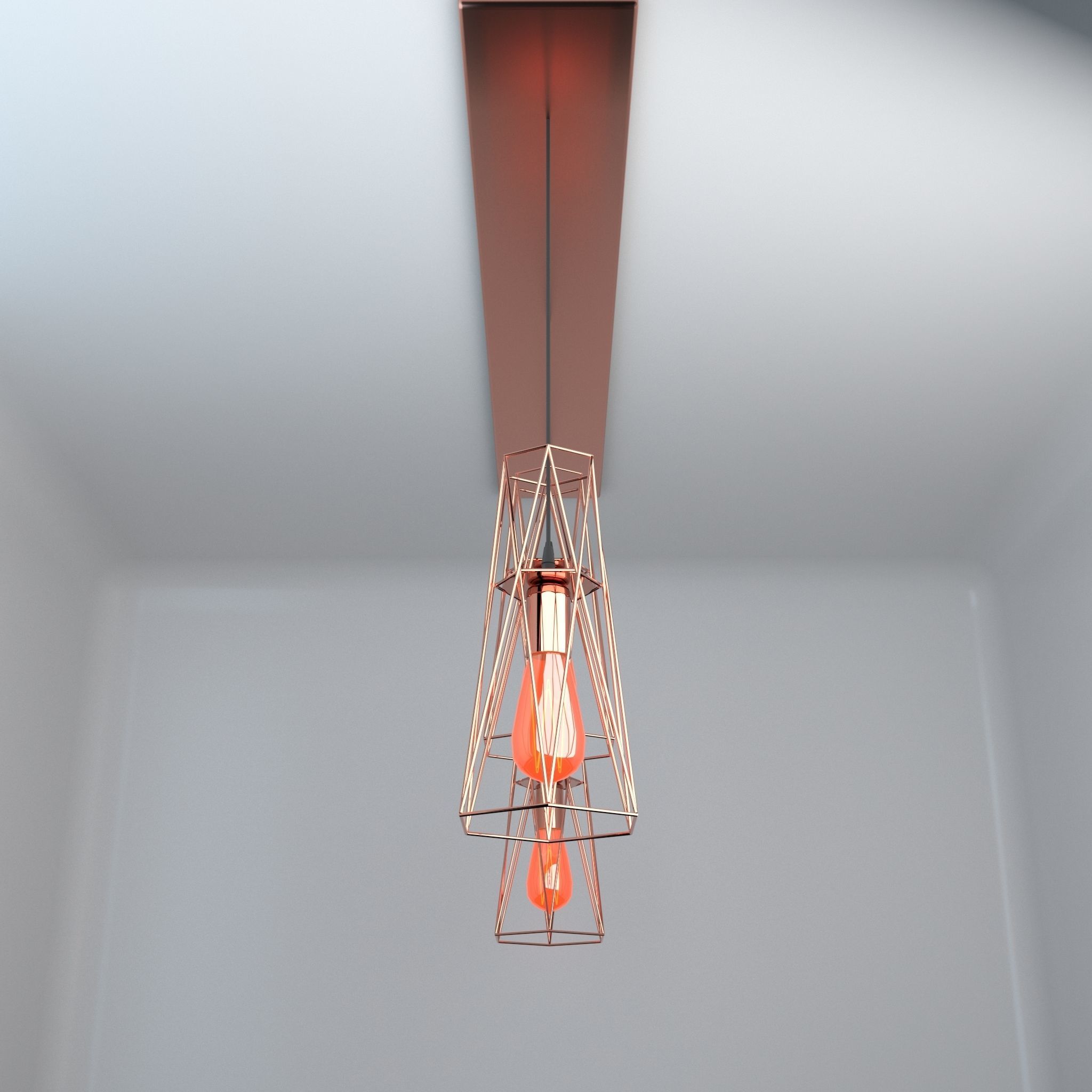 Pack of lamps with vintage bulb Low-poly 3D model_21