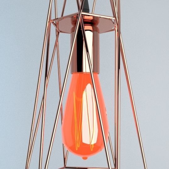 Pack of lamps with vintage bulb Low-poly 3D model_6